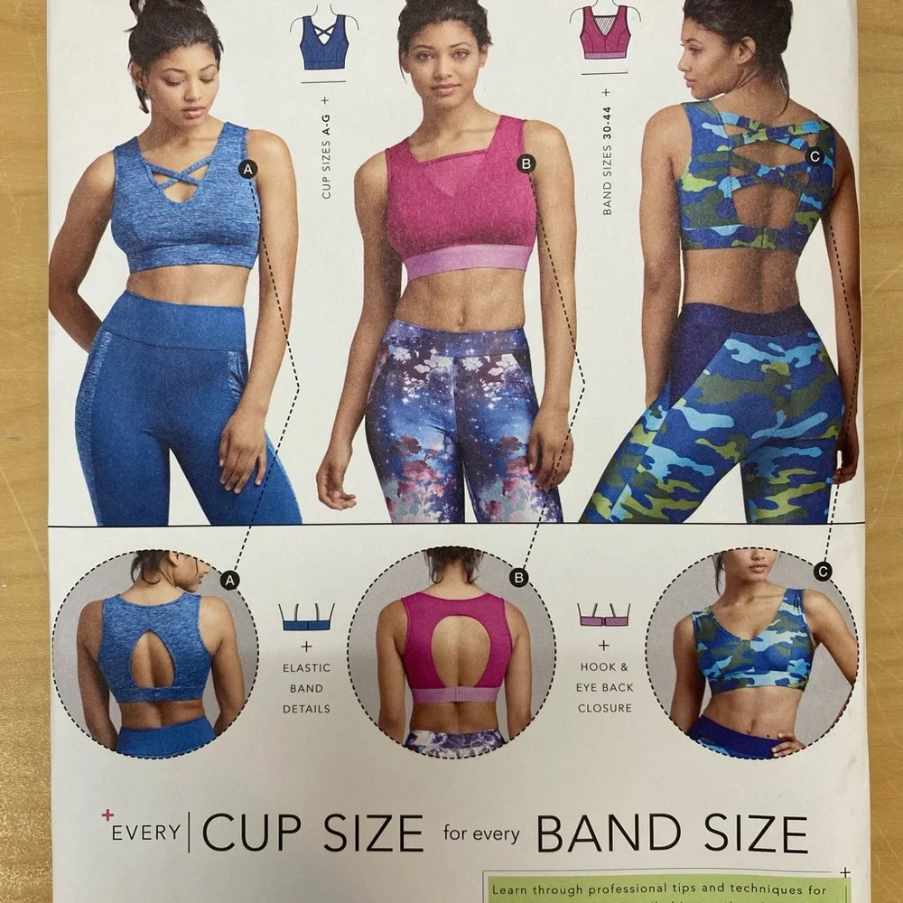 Simplicity Sewing Pattern #8560 Ladies sport Bra New and uncut All cup sizes A-G
